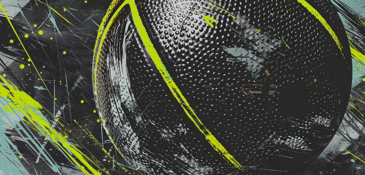 Stylised, close-up image of a basketball