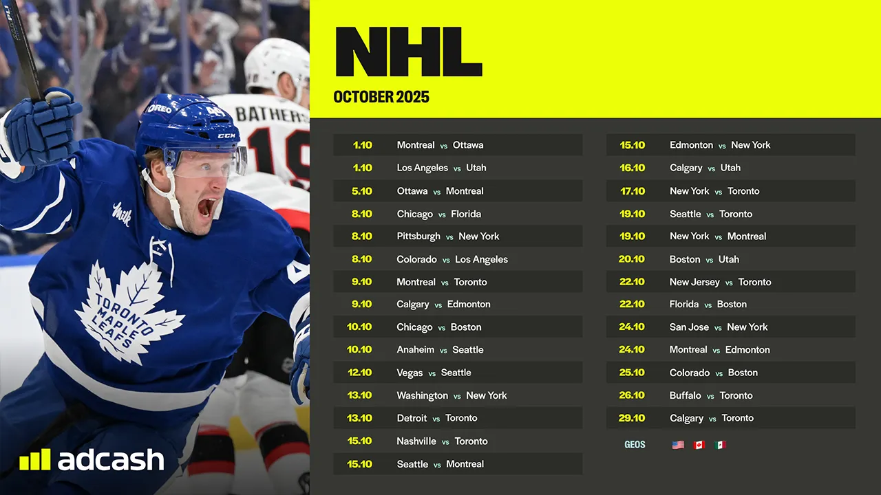 NHL October 2025 Calendar